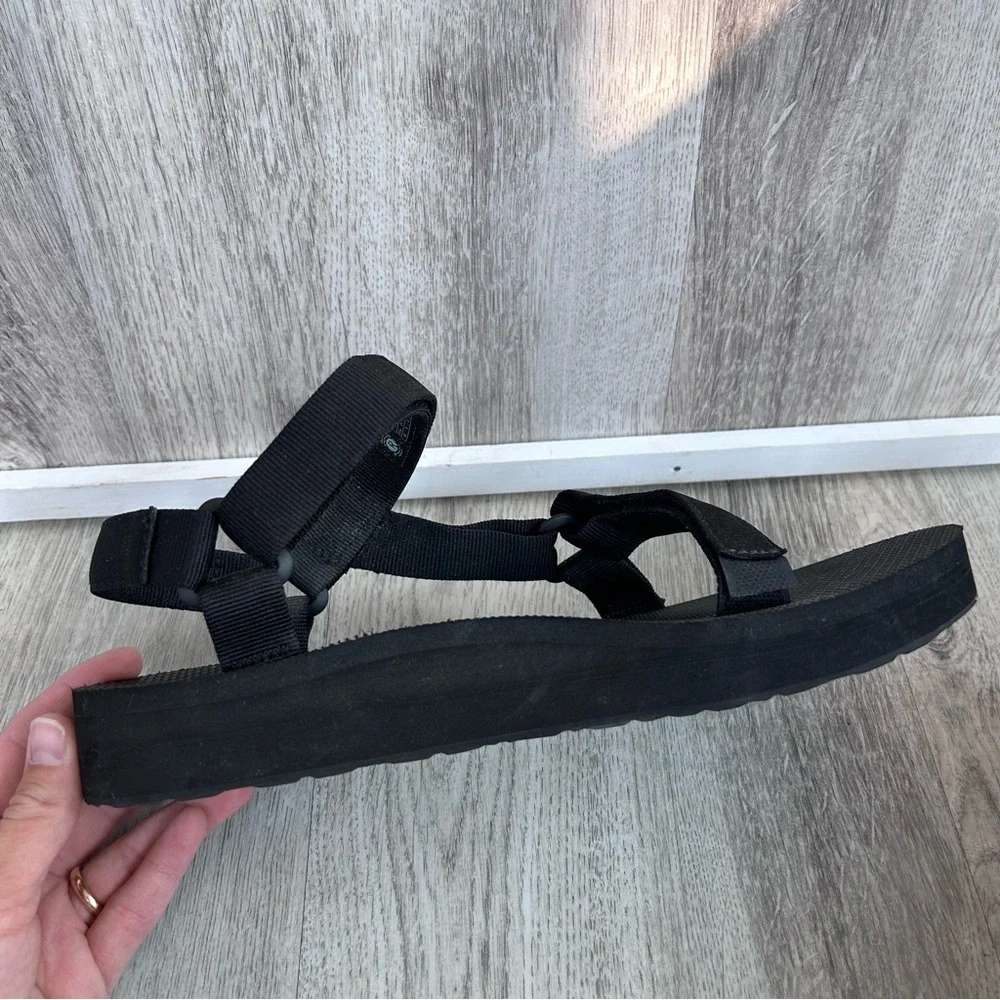 Teva Midform Universal Sandals Womens Size 10 Black Strappy Minimalist platform - Picture 6 of 10